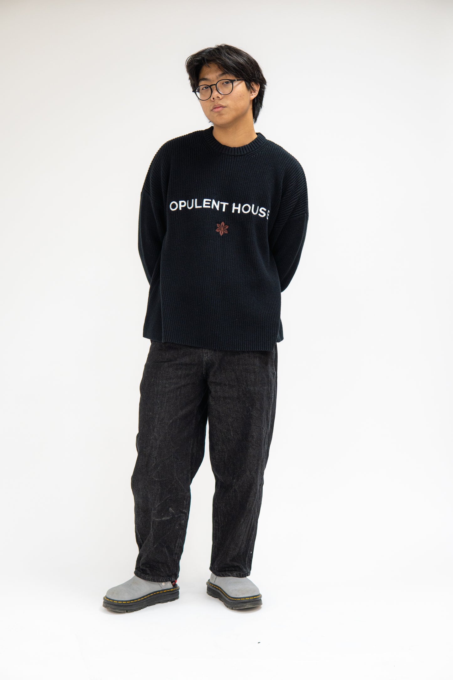 Knitted Ribbed Crew Neck Sweater